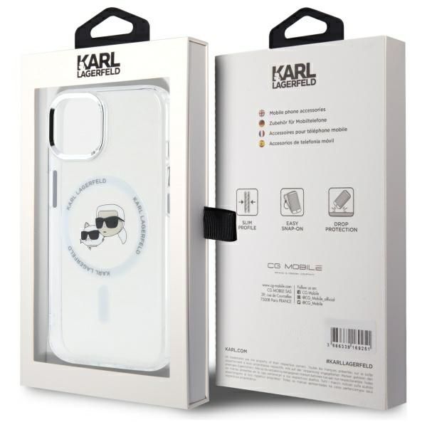 Etui Karl Lagerfeld do iPhone 15, Biały, MagSafe zdjęcie 8