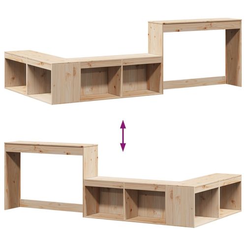 Szafka nocna z biurkiem, 222x107x75 cm, lite drewno sosnowe na Arena.pl