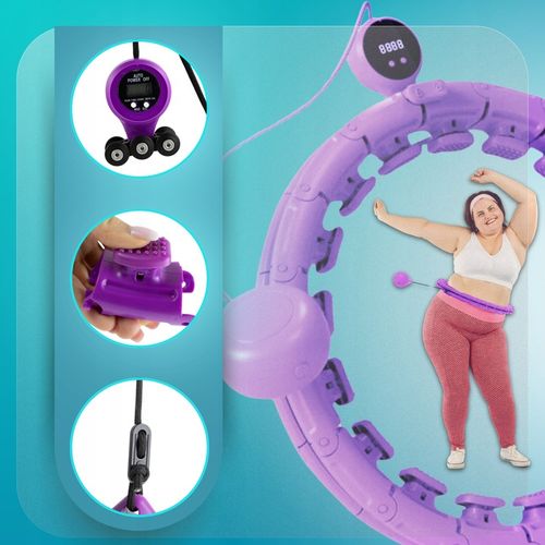 HULA HOP Z LICZNIKIEM I OBCIĄŻENIEM ODCHUDZAJĄCE KOŁO DO ĆWICZEŃ PLUS SIZE na Arena.pl