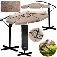 Parasol ogrodowy duży składany z wysięgnikiem pokrowiec 8 segmentów Ø 350cm