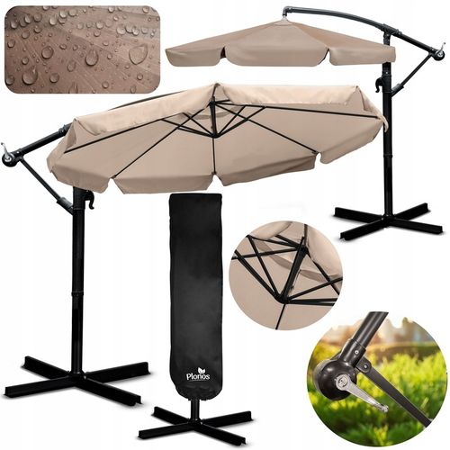 Parasol ogrodowy duży składany z wysięgnikiem pokrowiec 8 segmentów Ø 350cm na Arena.pl