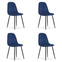 Komplet 4 krzeseł ASTI tapicerowane aksamit granat do jadalni kuchni