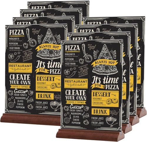 Uchwyt na tabliczki akrylowy stojak na menu A4 Srvnpioy zestaw 8 sztuk na Arena.pl