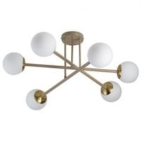 ŻYRANDOL LED E27 BALI-12 BEŻ ZŁOTY STAL SZKŁO 74CM