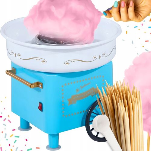 MASZYNA DO WATY CUKROWEJ DOMOWA WATA CUKROWA MASZYNKA WÓZEK + PATYCZKI na Arena.pl