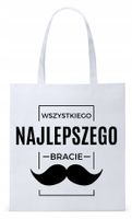 Dla Brata Na Prezent Torba Eco Biała Shopper Z Nadrukiem Ze Zdjęciem