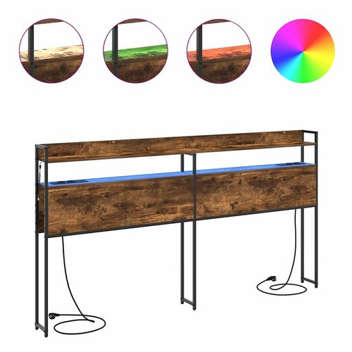 Zagłówek z półką Wędzony dąb 180 cm Materiał drewnopochodny na Arena.pl