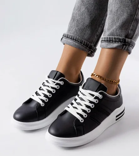 Czarne sneakersy na platformie Lanoie 41 na Arena.pl