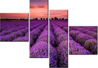 100 70CM OBRAZ 4 ELEM OSZAŁAMIAJĄCY KRAJOBRAZ LAWENDĄ DRUK PŁÓTNO RAMA