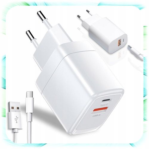 ŁADOWARKA SIECIOWA KOSTKA 2 Wejścia USB + TYP-C USB-C do Telefonu 25W biała na Arena.pl