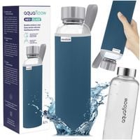 AquaFloow: butelka na wodę szklana 700 ml | etui neopren | szklana butelka