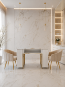 Biurko kosmetyczne glamour biało-złote 130x45x78 - z otworem na pochłaniacz