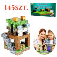 KLOCKI MAGNETYCZNY KONSTRUKCYJNE KSZTAŁCIĆ DLA DZIECI ZABAWKA+FIGURKI 145el
