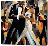 Obraz 90x90cm Jazzowa Wieczorna Harmonia