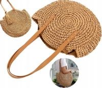 Duża Torba Na Zakupy Boho Koszyk Na Ramie Słomiana