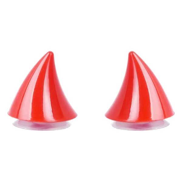Rogi do kasku kolorowe 2szt Czerwony zdjęcie 3