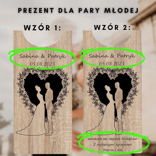 SKRZYNKA NA WINO PREZENT NA ŚLUB DLA PARY MŁODEJ PUDEŁKO Z GRAWEREM WESELE na Arena.pl