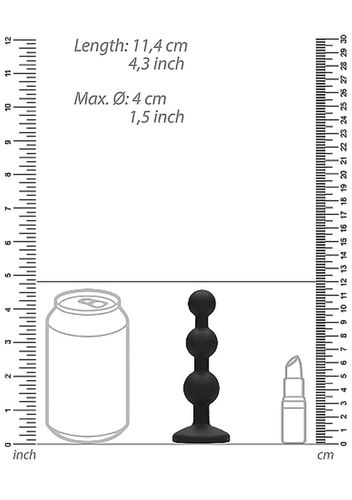 Silicone Beaded Diamond Butt Plug - Black na Arena.pl