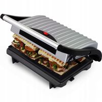 Tradycyjny grill elektryczny niktrade 385437214 srebrny/szary 750 W