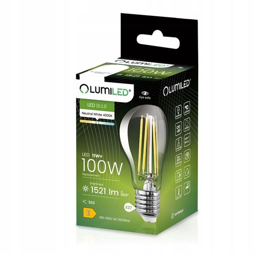 6x Żarówka LED E27 A60 11W = 100W 1521lm 4000K Neutralna FILAMENT na Arena.pl
