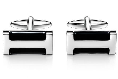 Srebrne spinki do mankietów koszuli stal szlachetna chirurgiczna 316L na Arena.pl