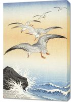 Obraz 60x90cm Five Seagulls, Koson Japoński Vintage do Salonu