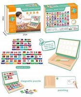 Puzzle Magnetyczne Edukacyjne Flagi Nauka i Zabawa 45 kart Państwa Świata