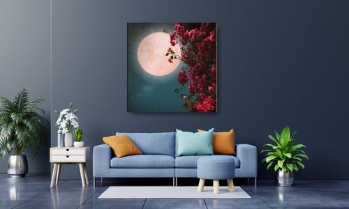 OBRAZ NA PŁÓTNIE 049 Księżyc 40x40cm na Arena.pl