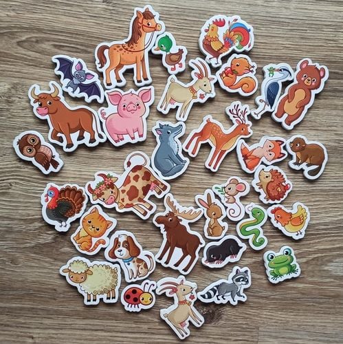 MAGNESY NA LODÓWKĘ DLA DZIECI ZESTAW EDUKACYJNY ZWIERZĘTA PREZENT 30 na Arena.pl