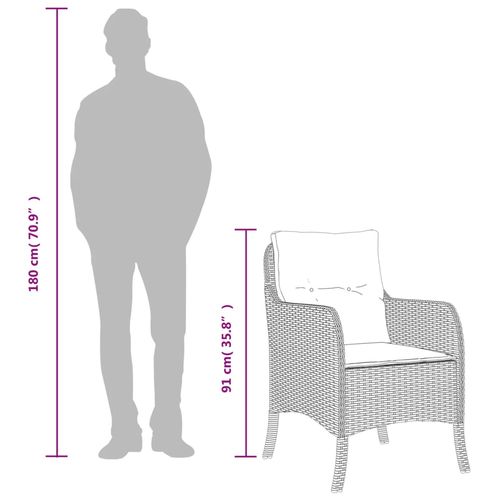 7-cz. zestaw mebli ogrodowych, z poduszkami, brązowy, rattan PE na Arena.pl