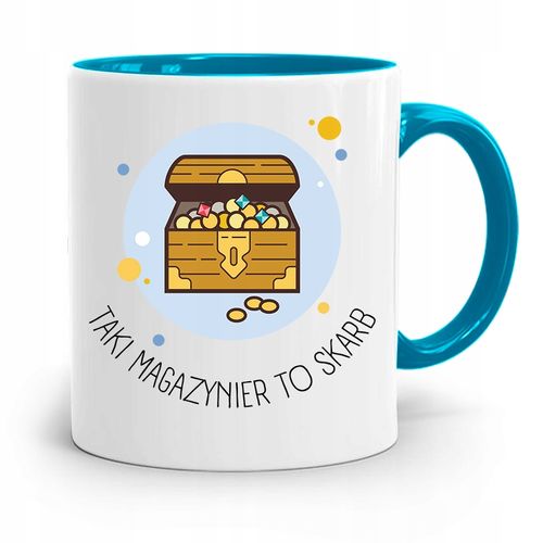Kubek Błękitny Dla Magazyniera To Skarb Prezent Z Nadrukiem Ze Zdjęciem na Arena.pl