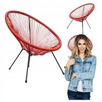 Fotel Ogrodowy Krzesło Żyłkowe na Taras balkon Nuforma czerwony