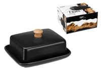 Maselnica maselniczka porcelanowa BONA pojemnik na masło do masła czarna