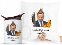 Zestaw Poduszka + Kubek Prezent Andrzej Duda Pis Z Nadrukiem Ze Zdjęciem