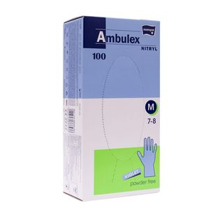 Ambulex Rękawiczki nitrylowe rozmiar M 100szt (bezpudrowe)