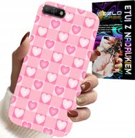 ETUI DO HUAWEI Y6 2018 - SERCA KRATKA RÓŻOWA OBUDOWA CASE + SZKŁO