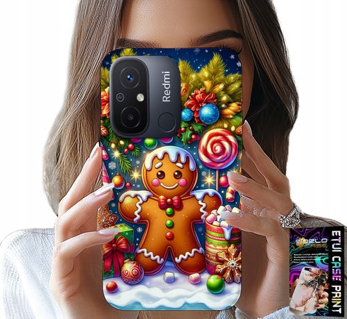 ETUI DO XIAOMI REDMI 12C - PIERNIK, CUKIERKOWE WZORY ŚWIĘTA + SZKŁO na Arena.pl