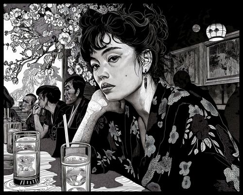 Plakat 76x60,5cm Czarne Kimono na Arena.pl