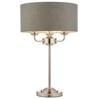 Lampka stojąca klasyczna Highclere 99149 Endon z abażurem srebrna