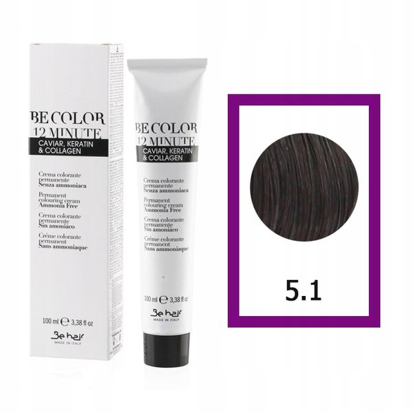 BE HAIR Be Color Farba do włosów Bez Amoniaku 5,1 - 100ml zdjęcie 1