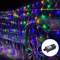 Niskonapięciowe lampki choinkowe siatka 100 LED RGB 1,5x1,5 m do dekoracji świątecznych