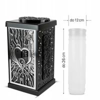 Znicz Artystyczny Serce 31 cm Srebrny Ekskluzywna Kapliczka Fermo Duży