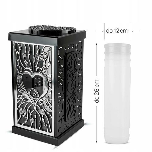 Znicz Artystyczny Serce 31 cm Srebrny Ekskluzywna Kapliczka Fermo Duży na Arena.pl