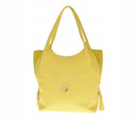 Laura Biaggi - torebka worek zamek chwosty żółty groszek + zamsz S1785