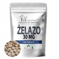 ŻELAZO 30mg PRZYSWAJALNE ORGANICZNE 100tab MOCNE FUMARAN ŻELAZA