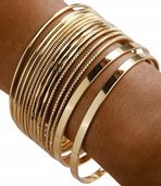 Bransoletka Zestaw 14Szt Złote Obręcze Koła Retro