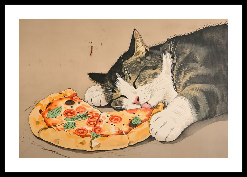 Plakat 45x30cm Pizza Dla Kota zdjęcie 3