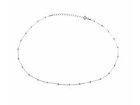 Rodowany srebrny naszyjnik gwiazd celebrytka choker gładkie kulki kuleczki srebro 925 FZ025P2_N
