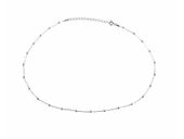 Rodowany srebrny naszyjnik gwiazd celebrytka choker gładkie kulki kuleczki srebro 925 FZ025P2_N