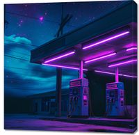 Obraz 90x90cm Moc Neonowej Nocy